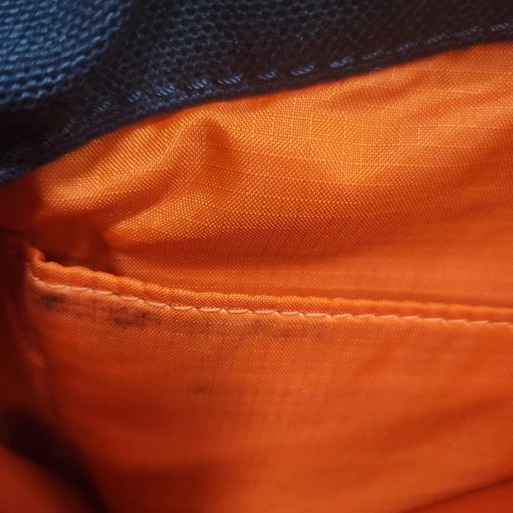 Jack Spade Greene Street Messenger Bag Blue Canvas Orange liner